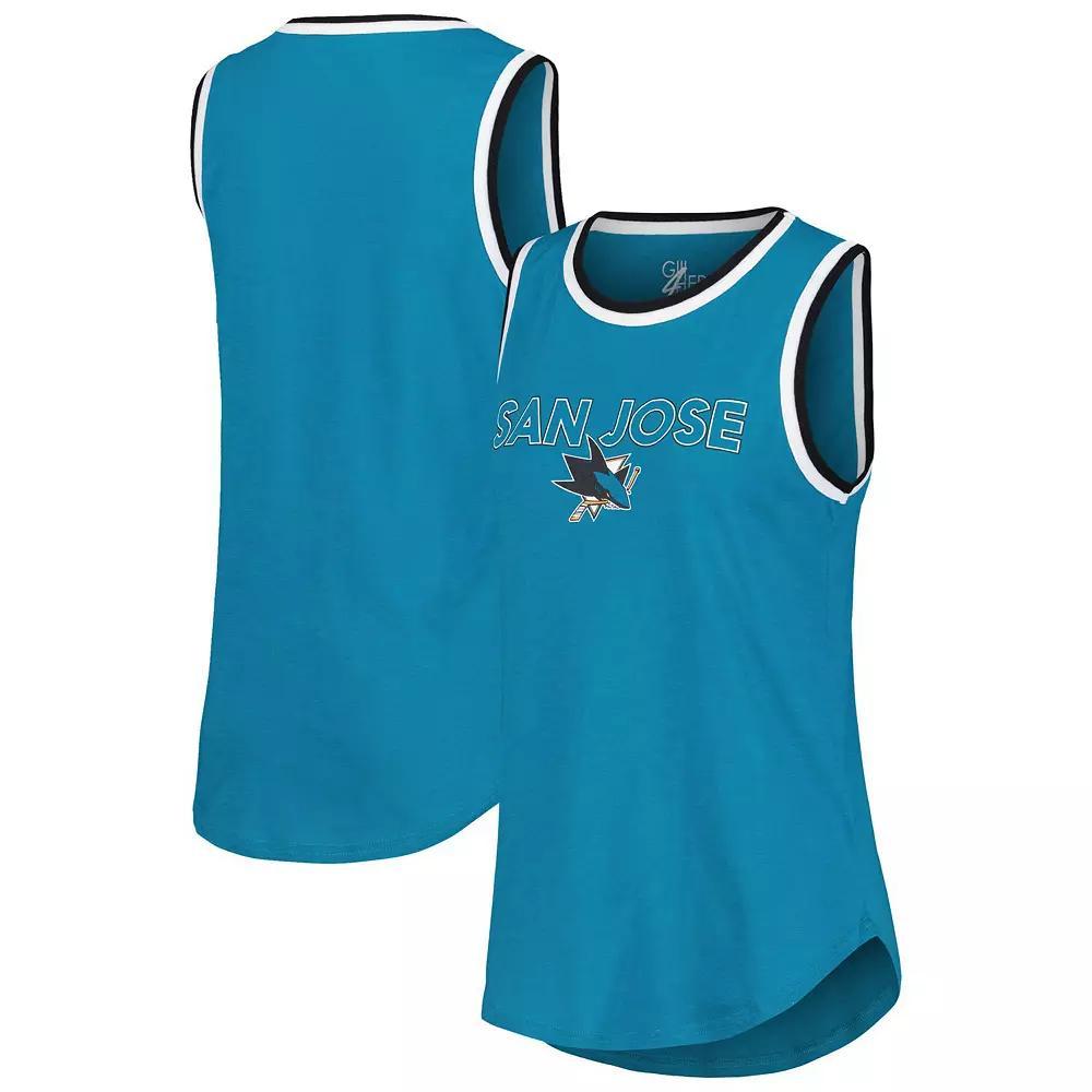 Women's G-III 4Her by Carl Banks Teal San Jose Sharks Strategy Tank Top,  Product Image