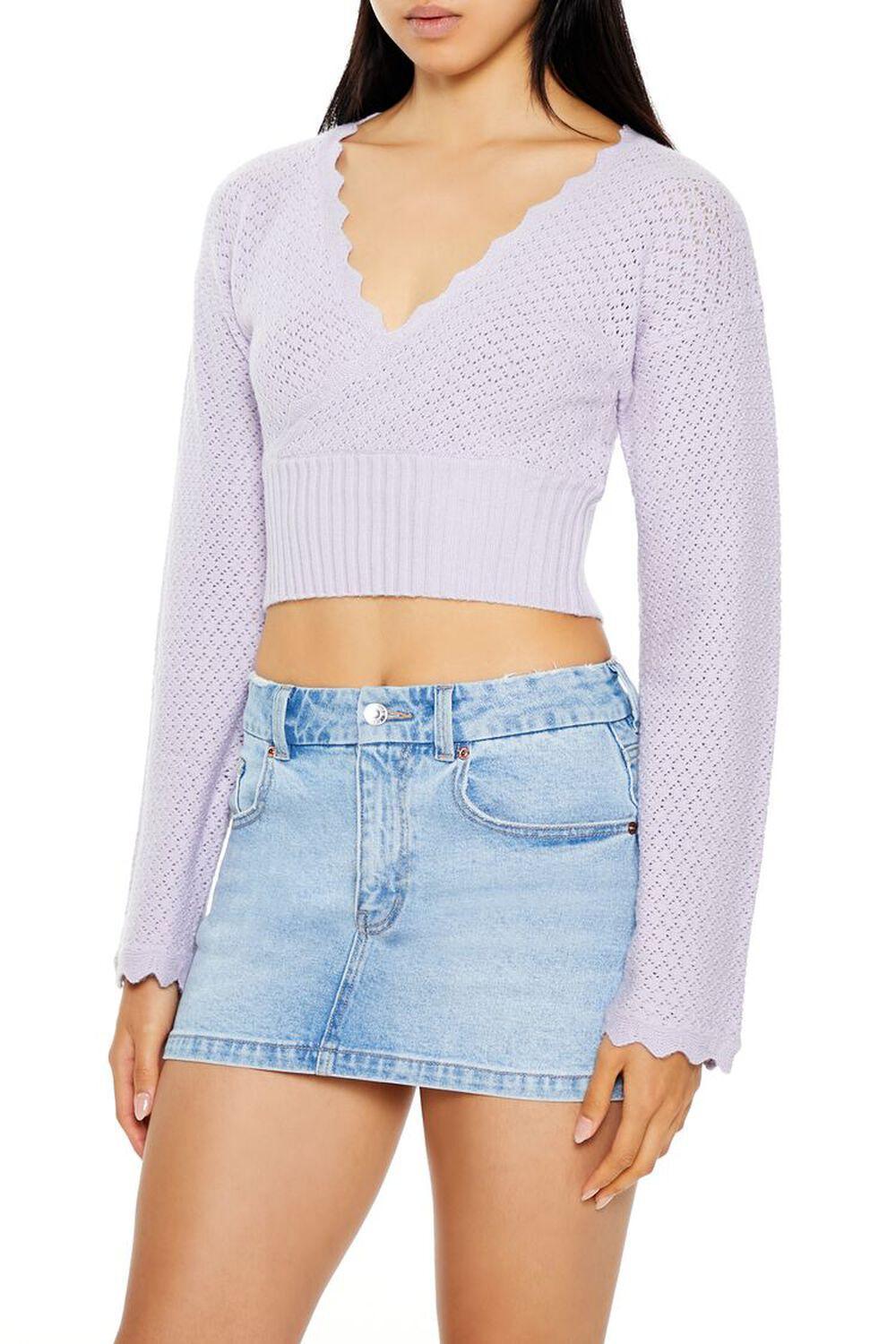 Textured Surplice Cropped Sweater | Forever 21 Product Image