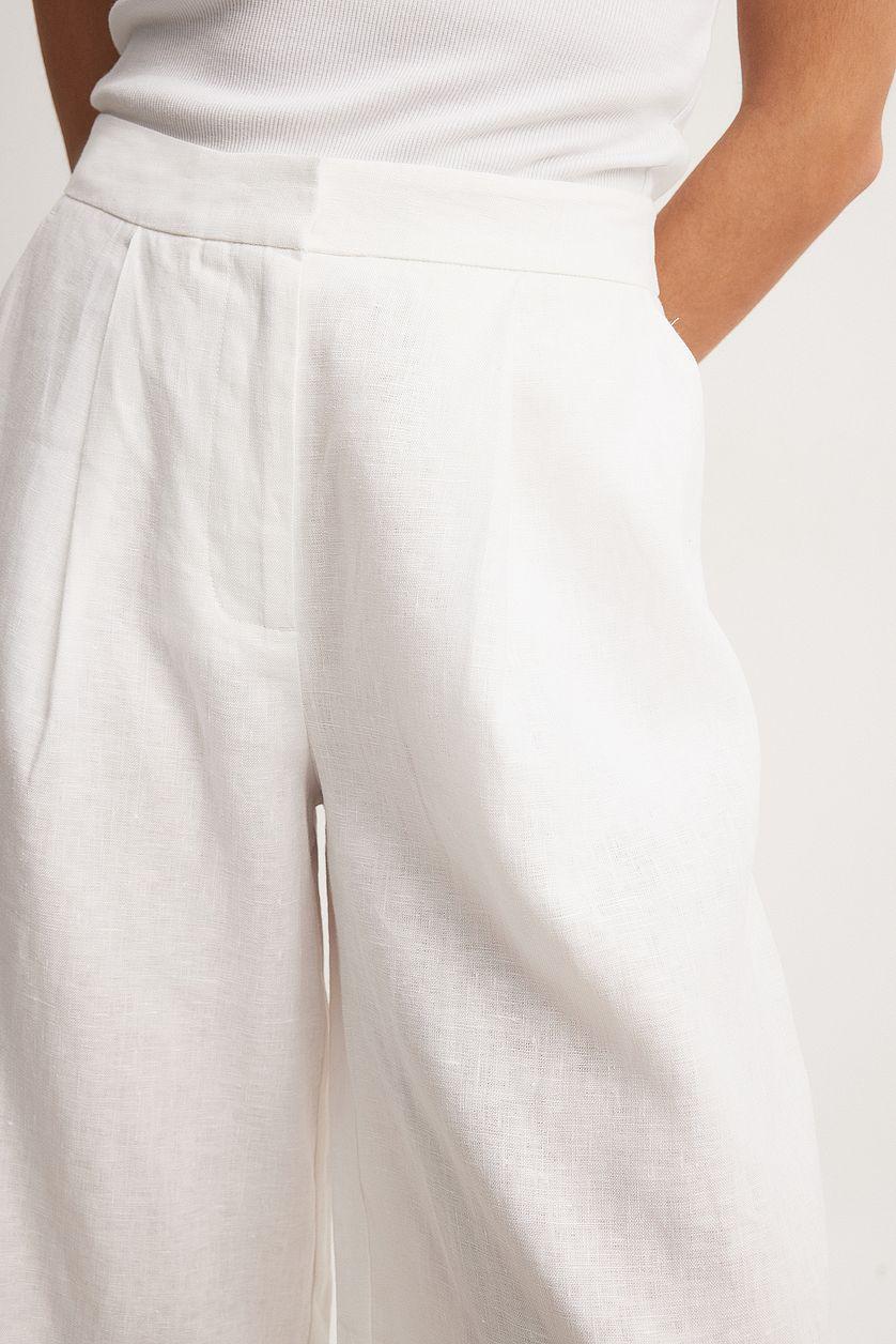 Linen Wide High Waist Culottes Product Image