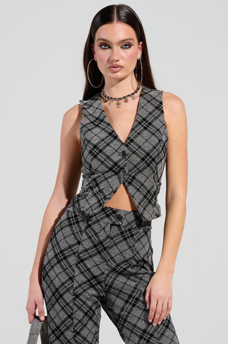 LITTLE LOVE PLAID VEST Product Image