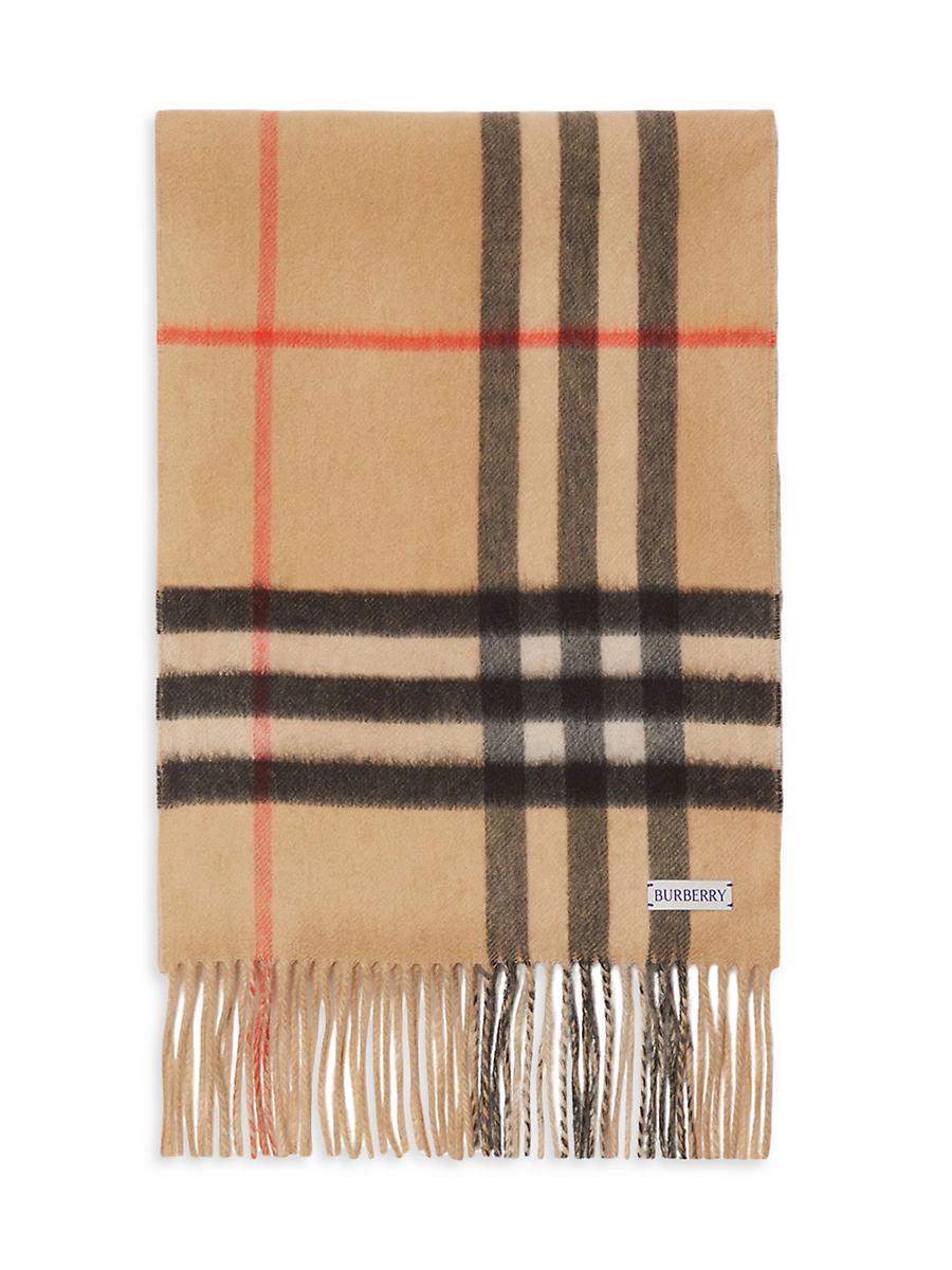 Womens Check Cashmere Scarf Product Image