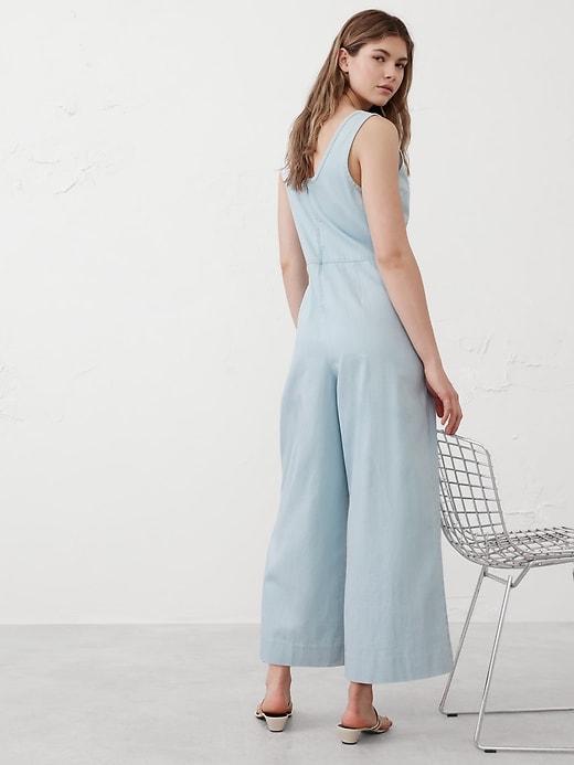 Denim Wide-Leg Jumpsuit Product Image