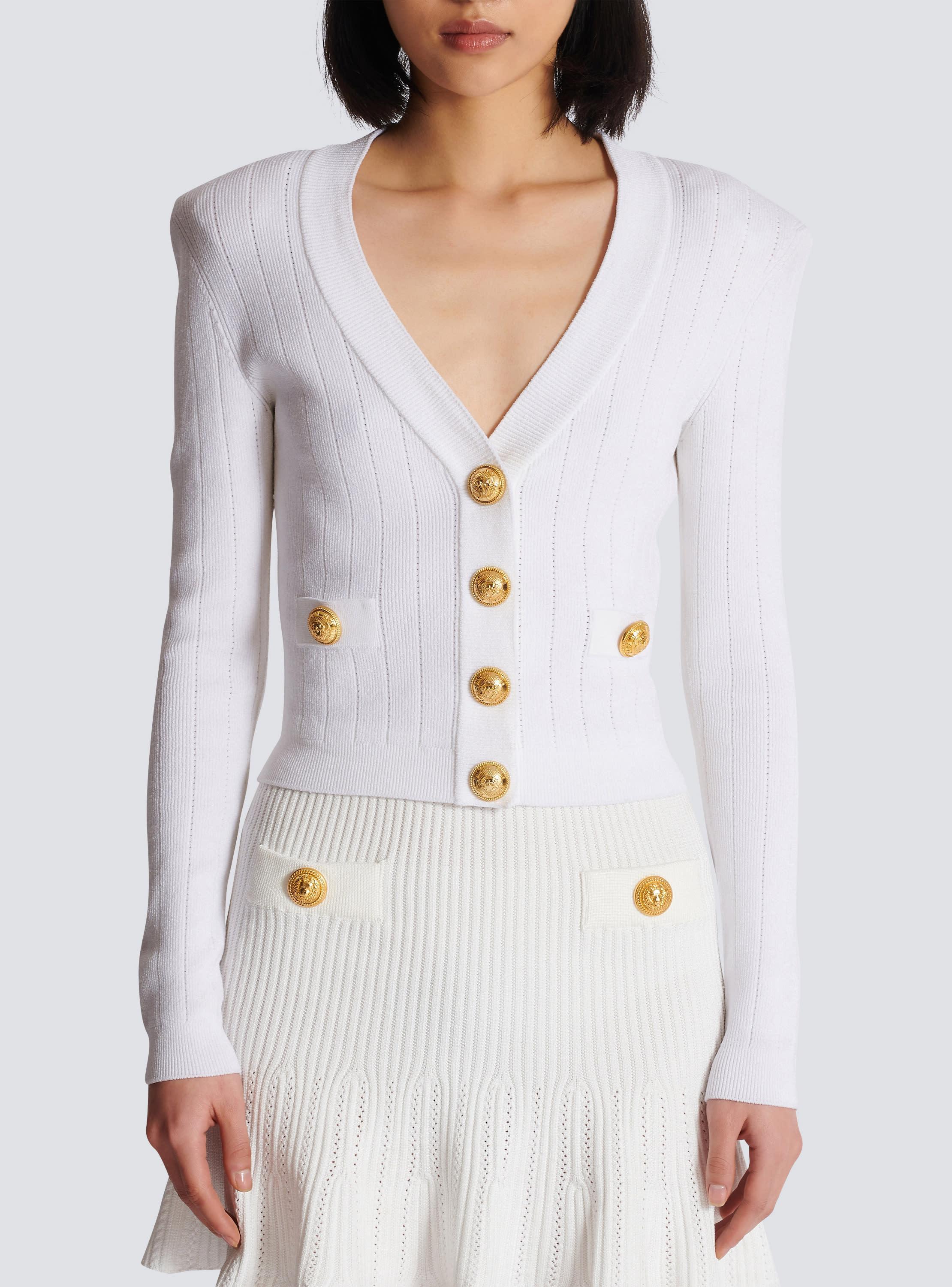 Cropped knit cardigan Product Image