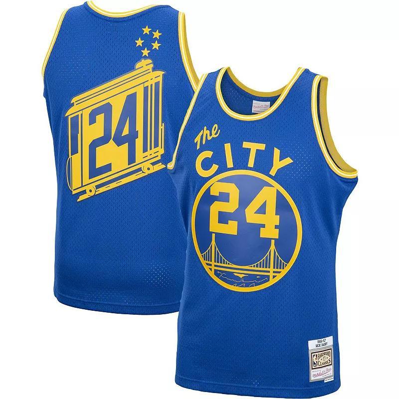 Men's Mitchell & Ness Rick Barry Royal Golden State Warriors 2001/02 Hardwood Classics Swingman Jersey, Size: Small, Blue Product Image