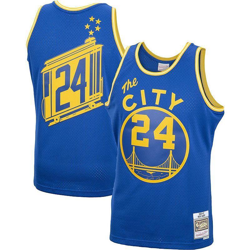 Men's Mitchell & Ness Rick Barry Royal Golden State Warriors 2001/02 Hardwood Classics Swingman Jersey, Size: Small, Blue Product Image