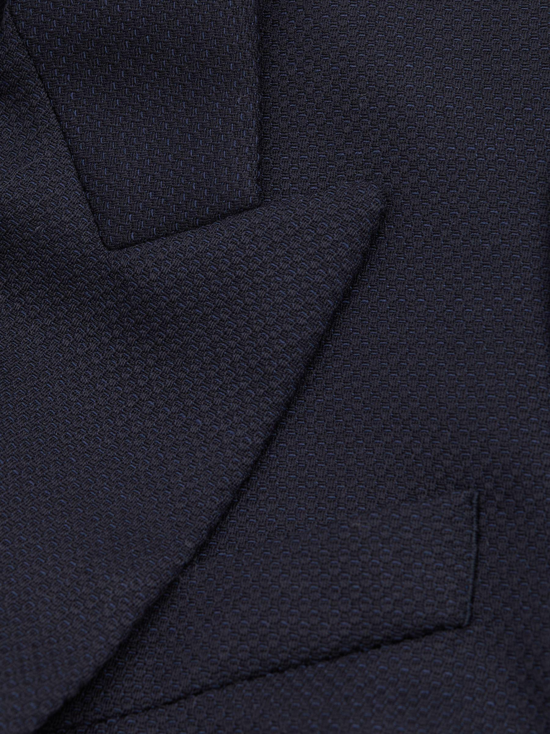 Textured Double Breasted Suit Blazer in Navy Product Image