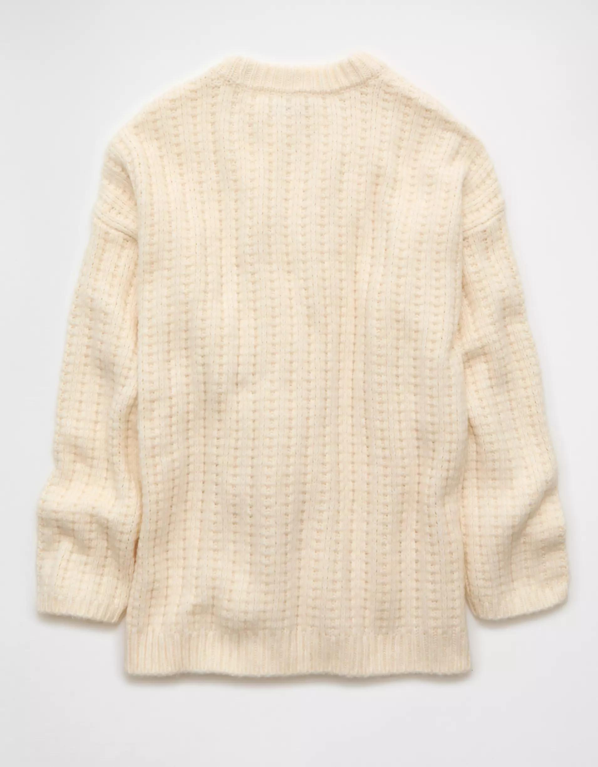 AE Oversized Waffle Sweater Product Image