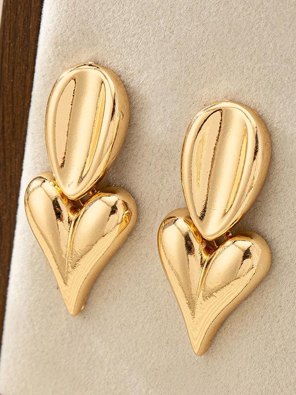 Geometric Heart Shape Drop Earrings Product Image