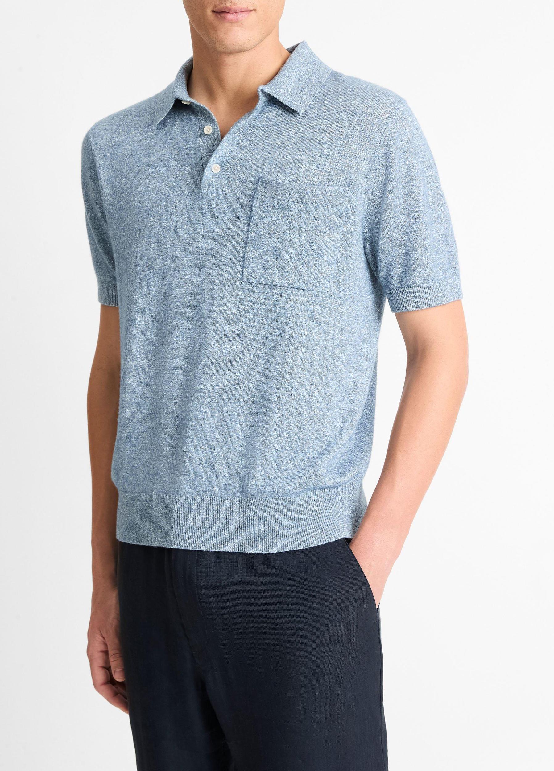 Linen, Wool & Cashmere Polo Sweater Product Image