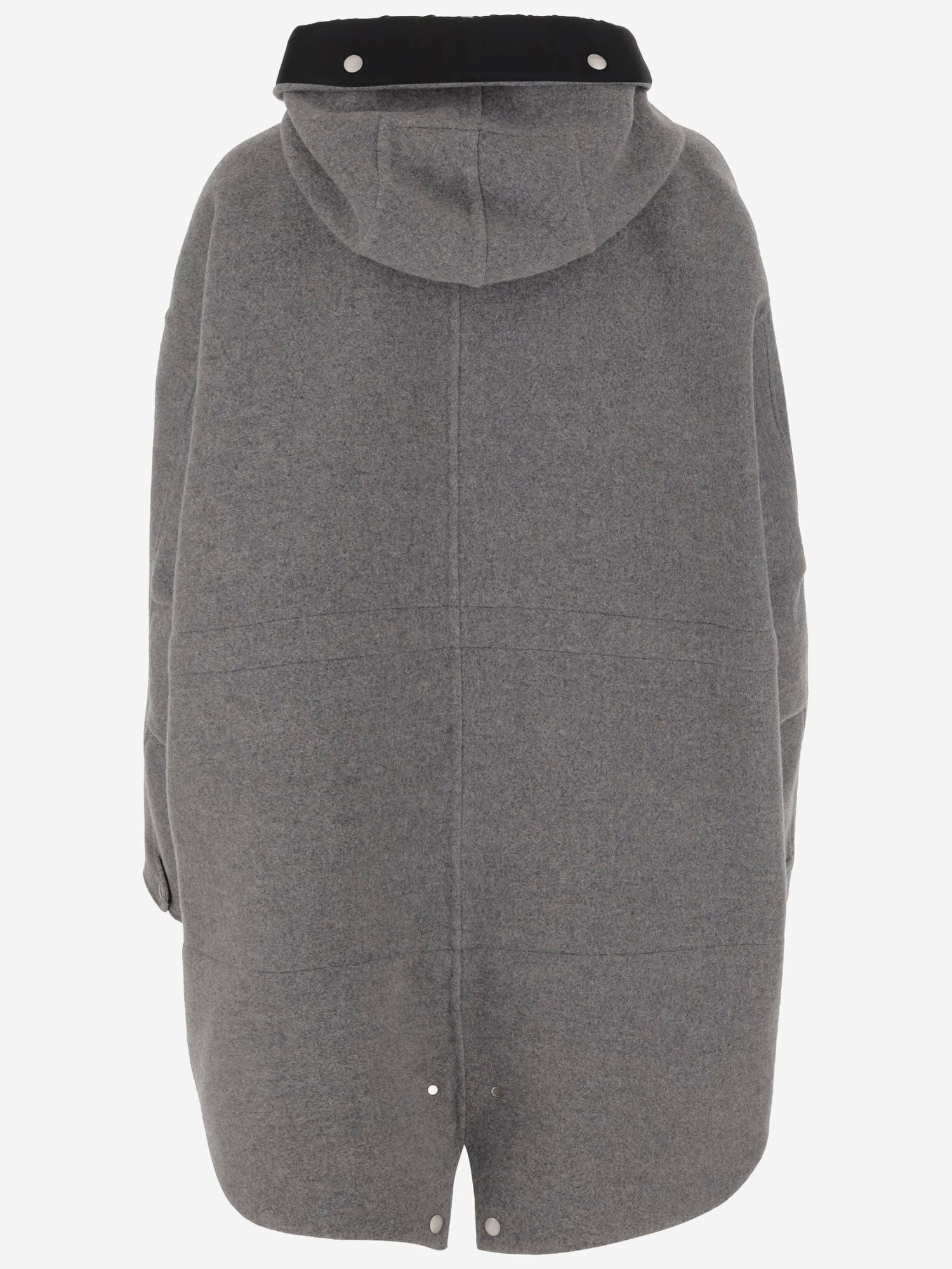 JIL SANDER Wool Parka Coat In Grey Product Image