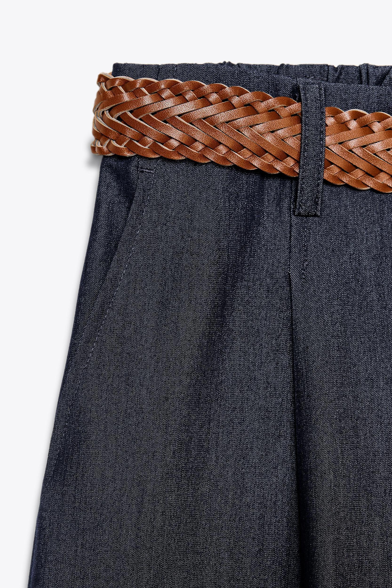 WIDE LEG BELTED PANTS Product Image