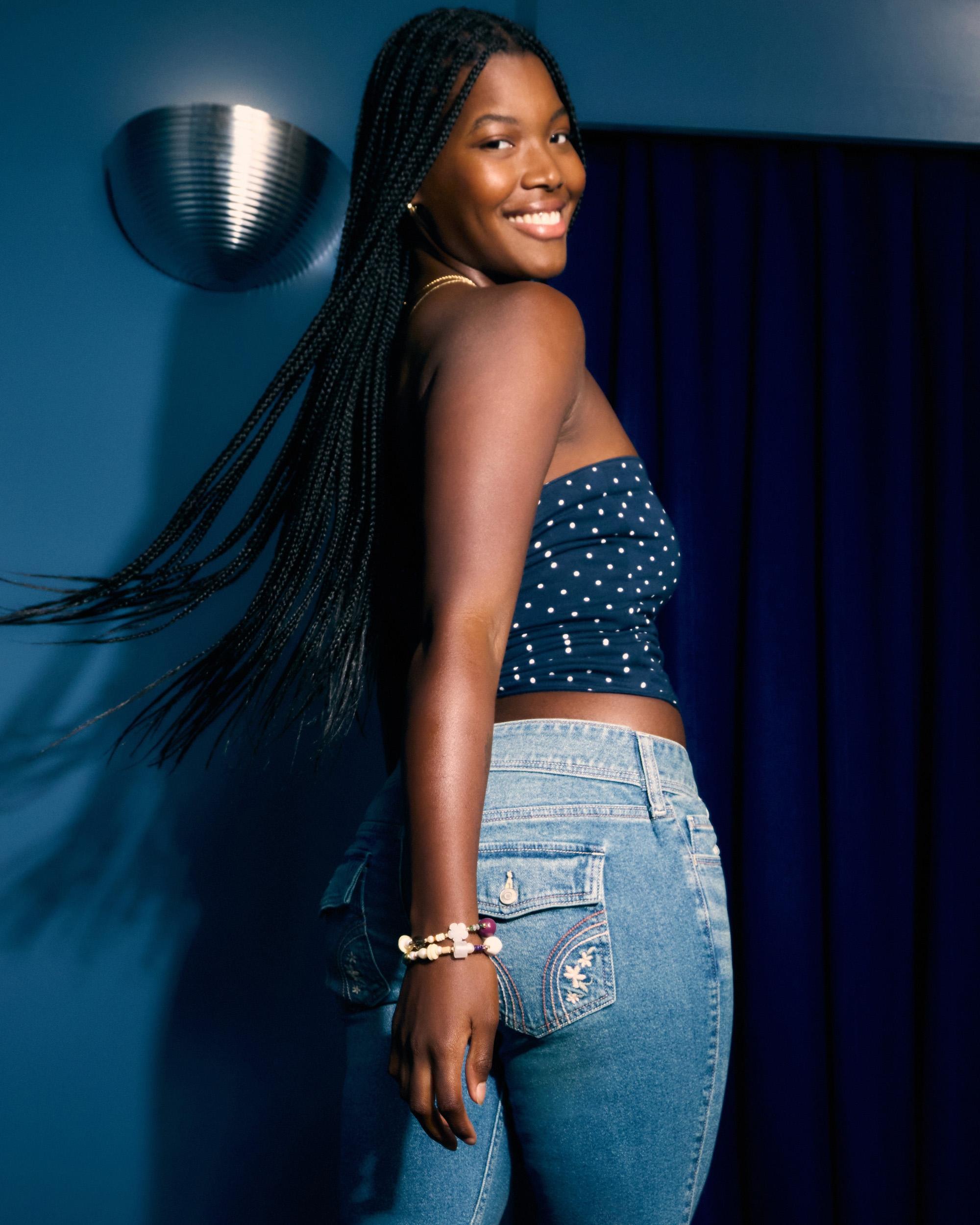 Low-Rise Medium Wash Embroidered Florals Boot Jeans Product Image