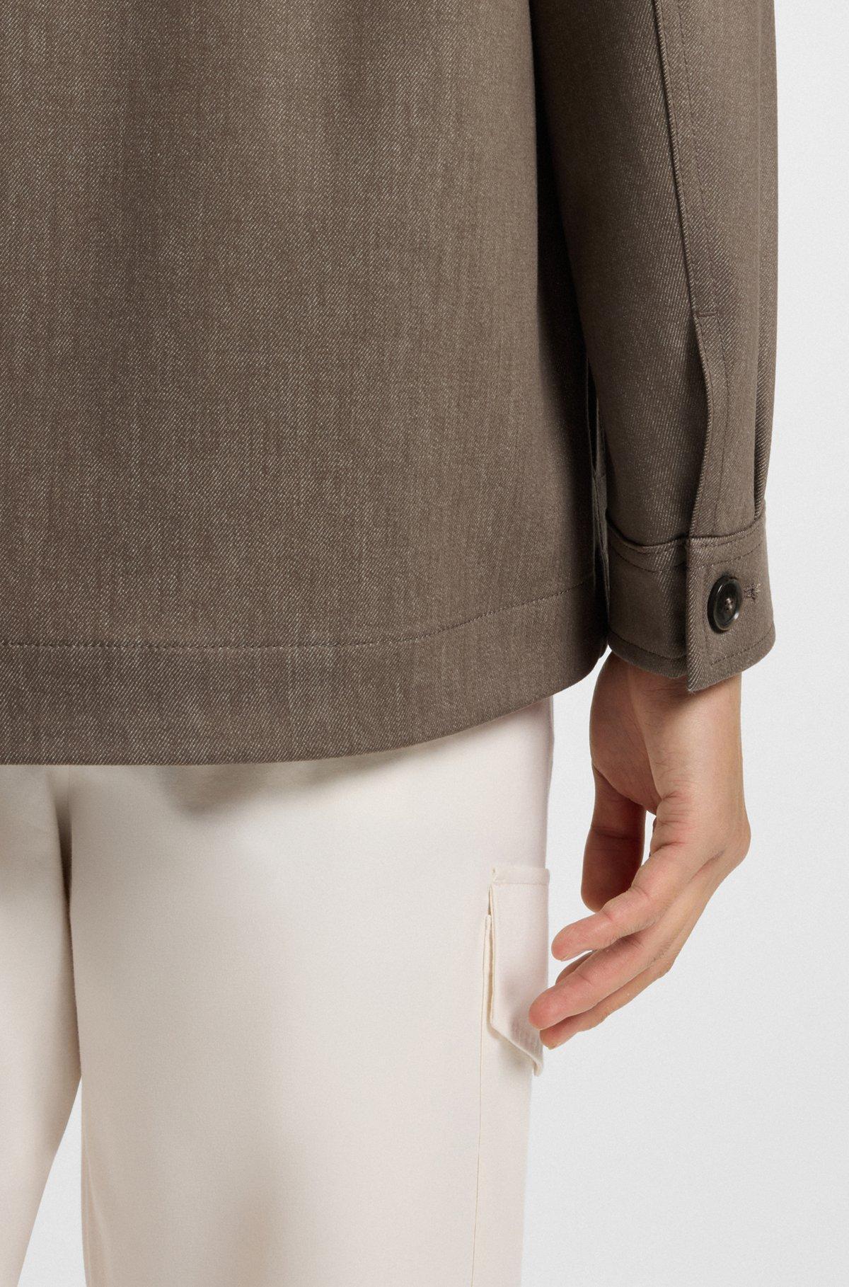Relaxed-fit overshirt in virgin wool Product Image