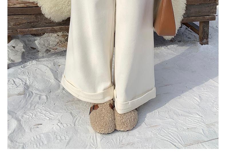 High Waist Plain Wide Leg Pants Product Image