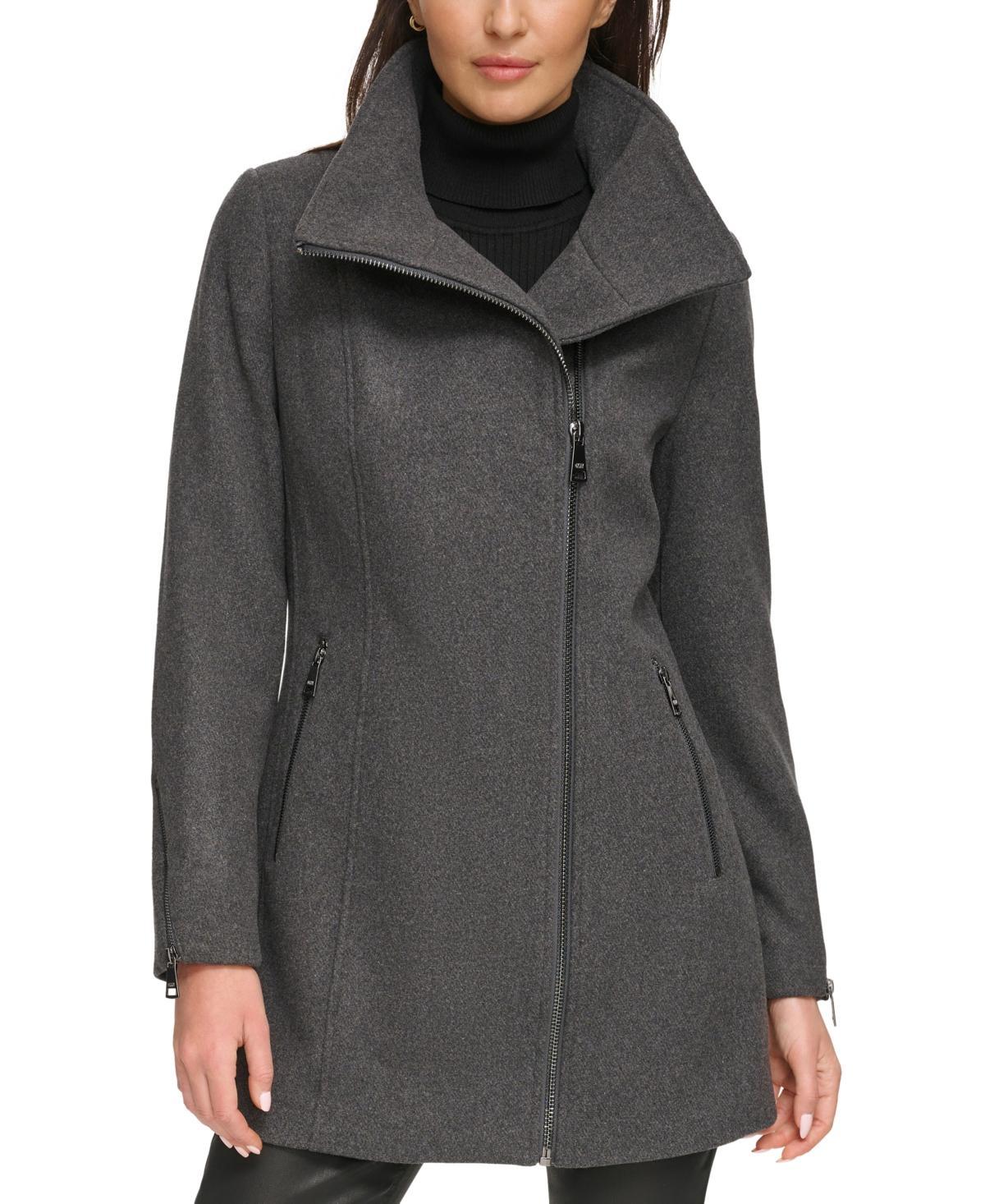 Dkny Womens Asymmetrical Zip Coat, Created for Macys Product Image