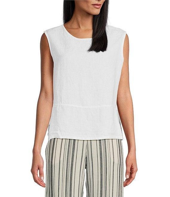 Bryn Walker Light Linen Sleeveless Coordinating Side Slit Tank Product Image
