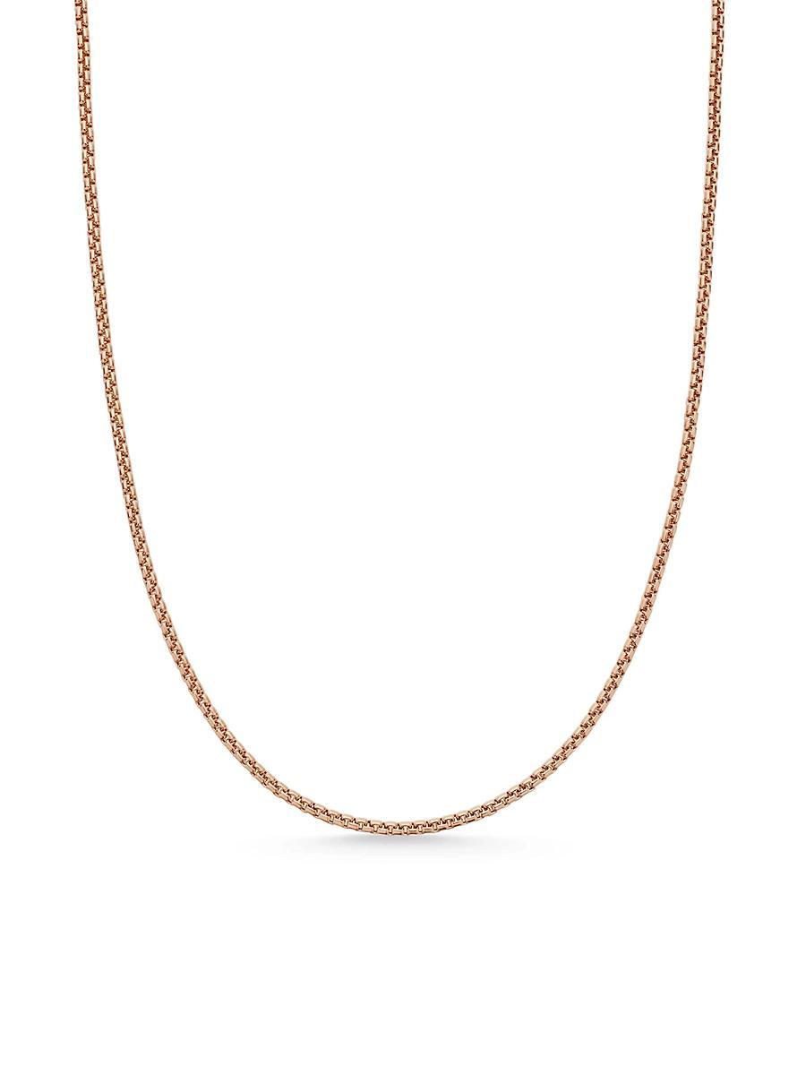 Mens Box Chain Necklace in 18K Rose Gold, 1.7mm Product Image