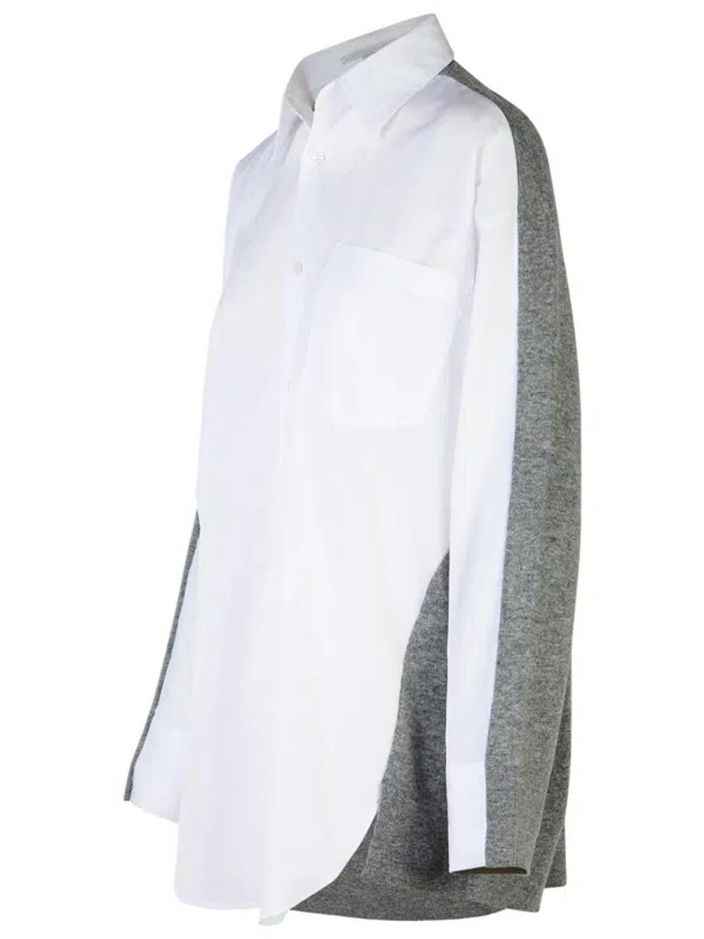 STELLA MCCARTNEY Shirt-panelled Wool Cardigan In Grey Product Image