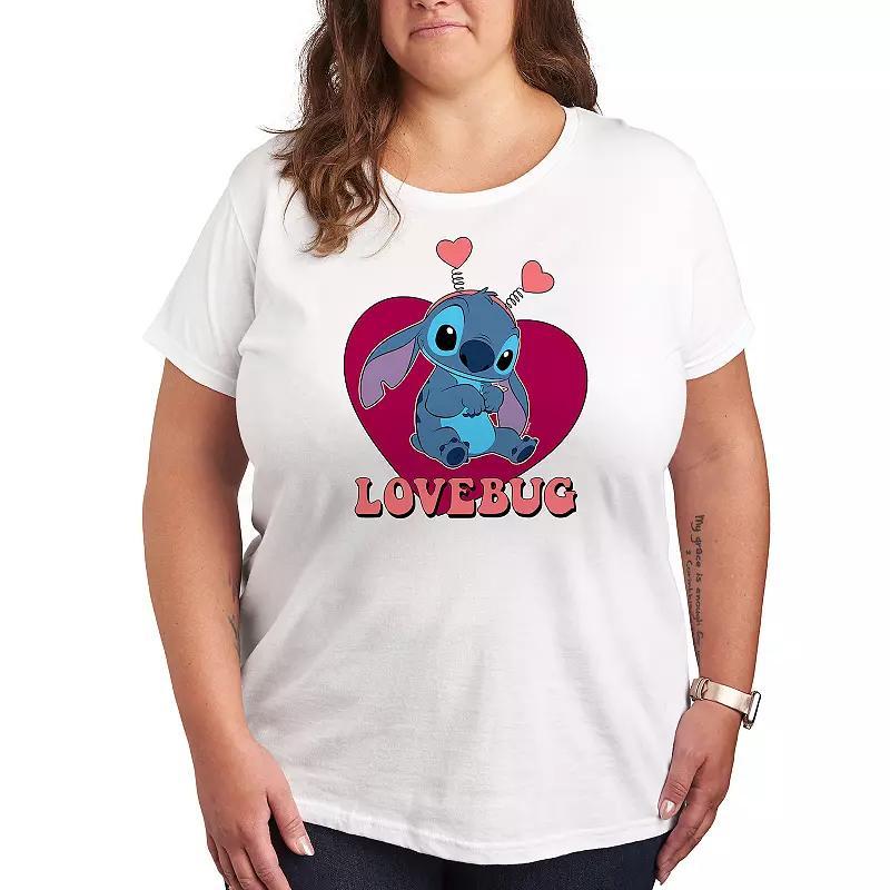 Disney's Lilo & Stitch Plus Lovebug Graphic Tee, Women's, Size: 1XL, Grey Gray Product Image