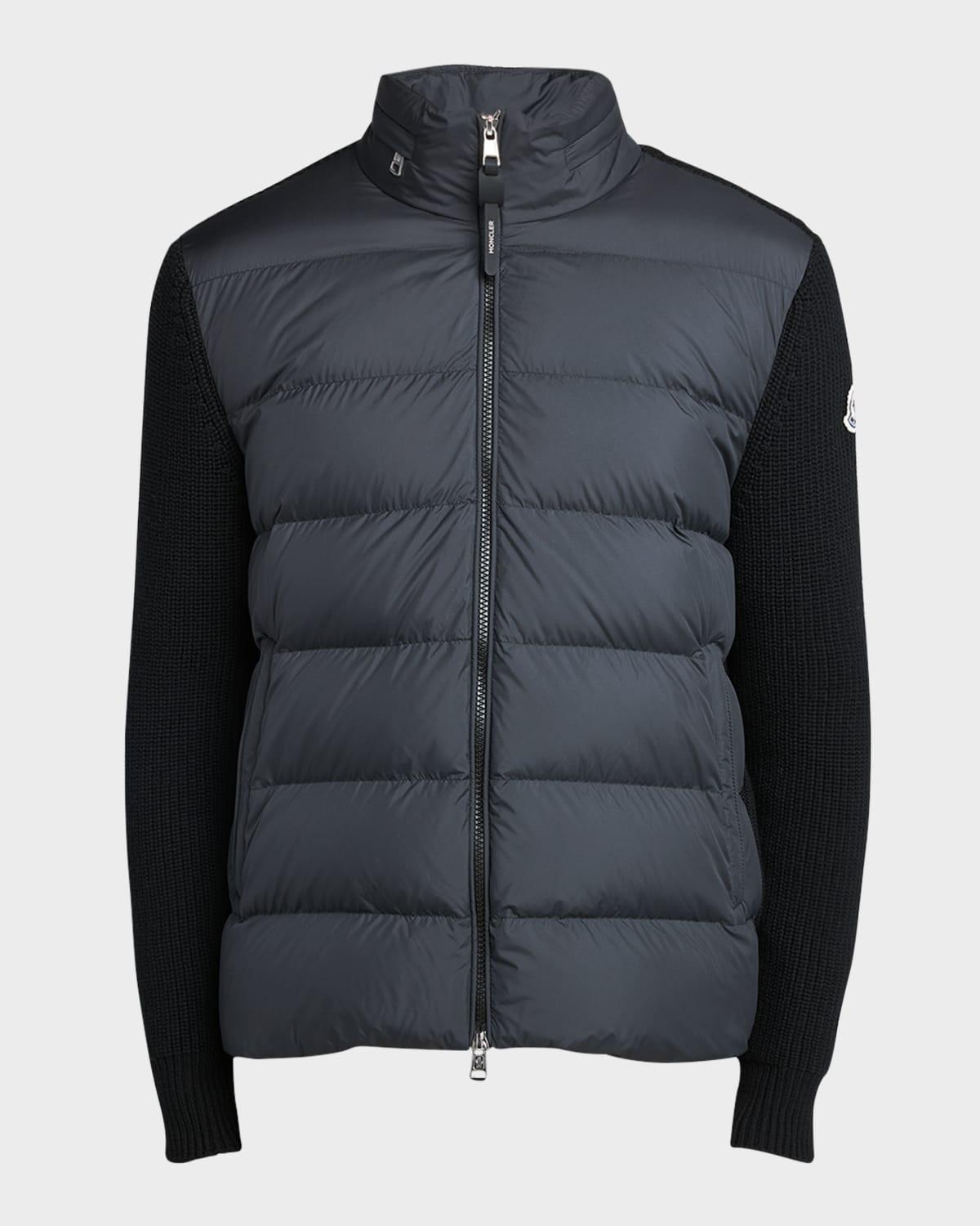 Mens Wool Knit Padded Jacket With Hood Product Image