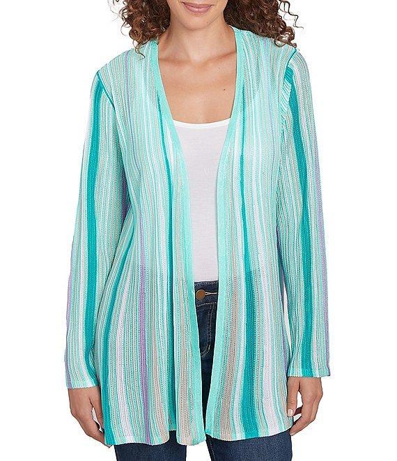Ruby Rd. Multicolor Stripe Long Sleeve Open-Front Cardigan Product Image