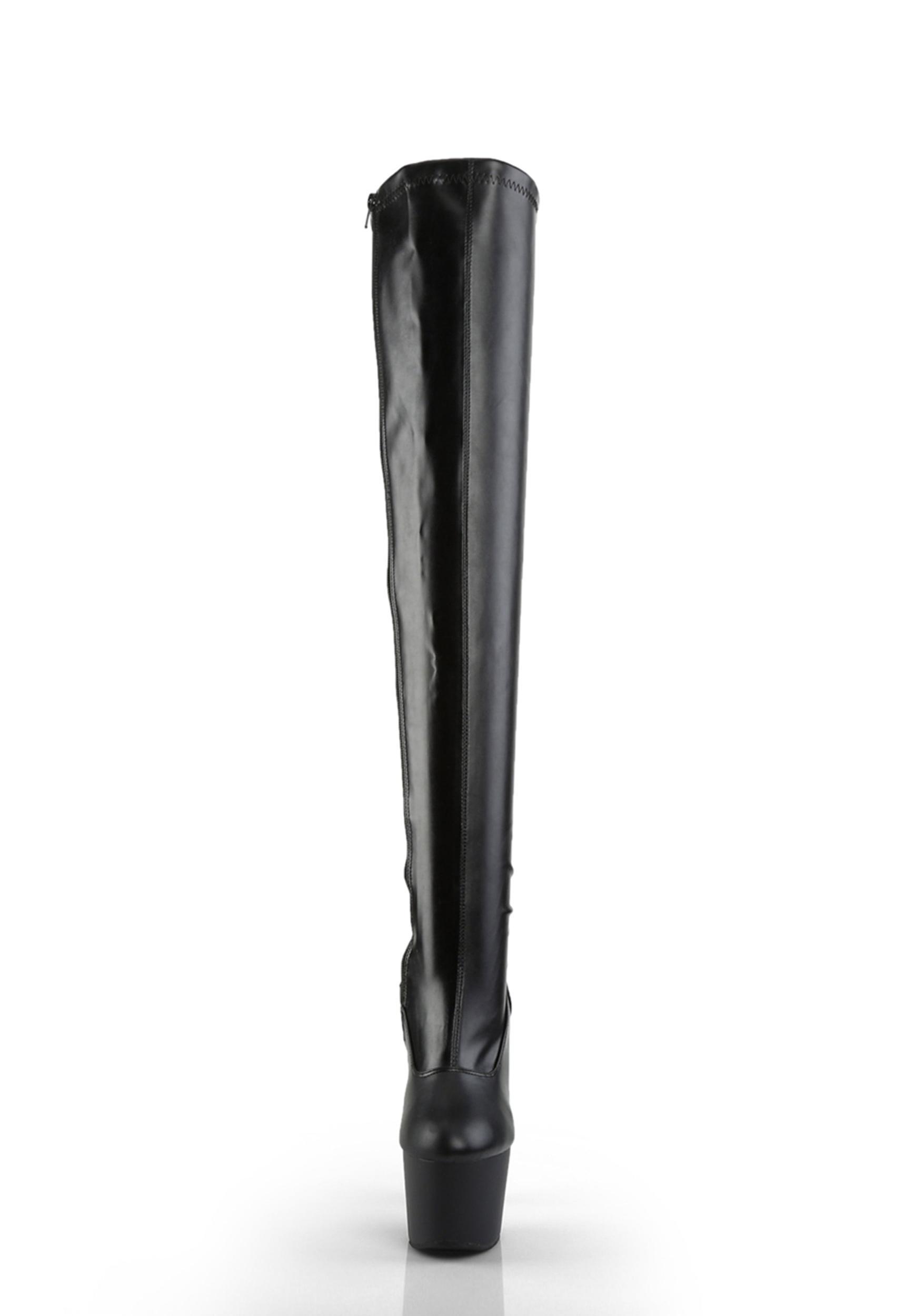 Pleaser Adore Platform Boots - Black PU Product Image