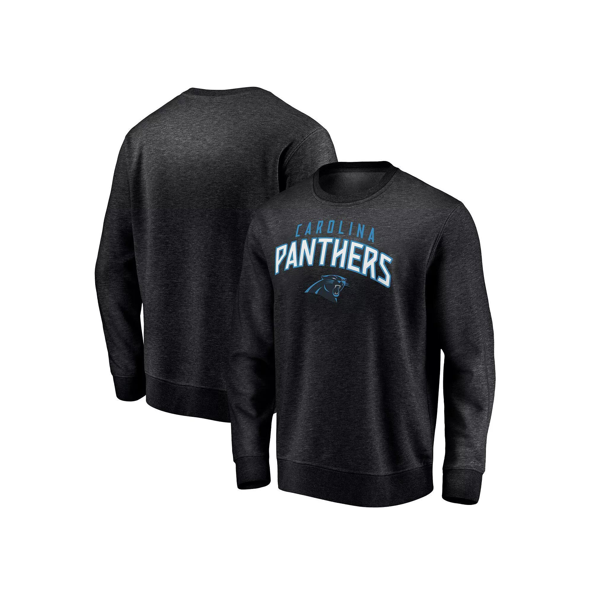 Men's Fanatics Black Carolina Panthers Game Time Arch Pullover Sweatshirt, Size: Small Product Image