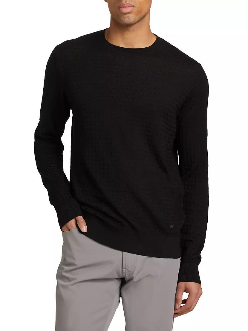 Cable-knit Wool-Blend Crewneck Sweater Product Image