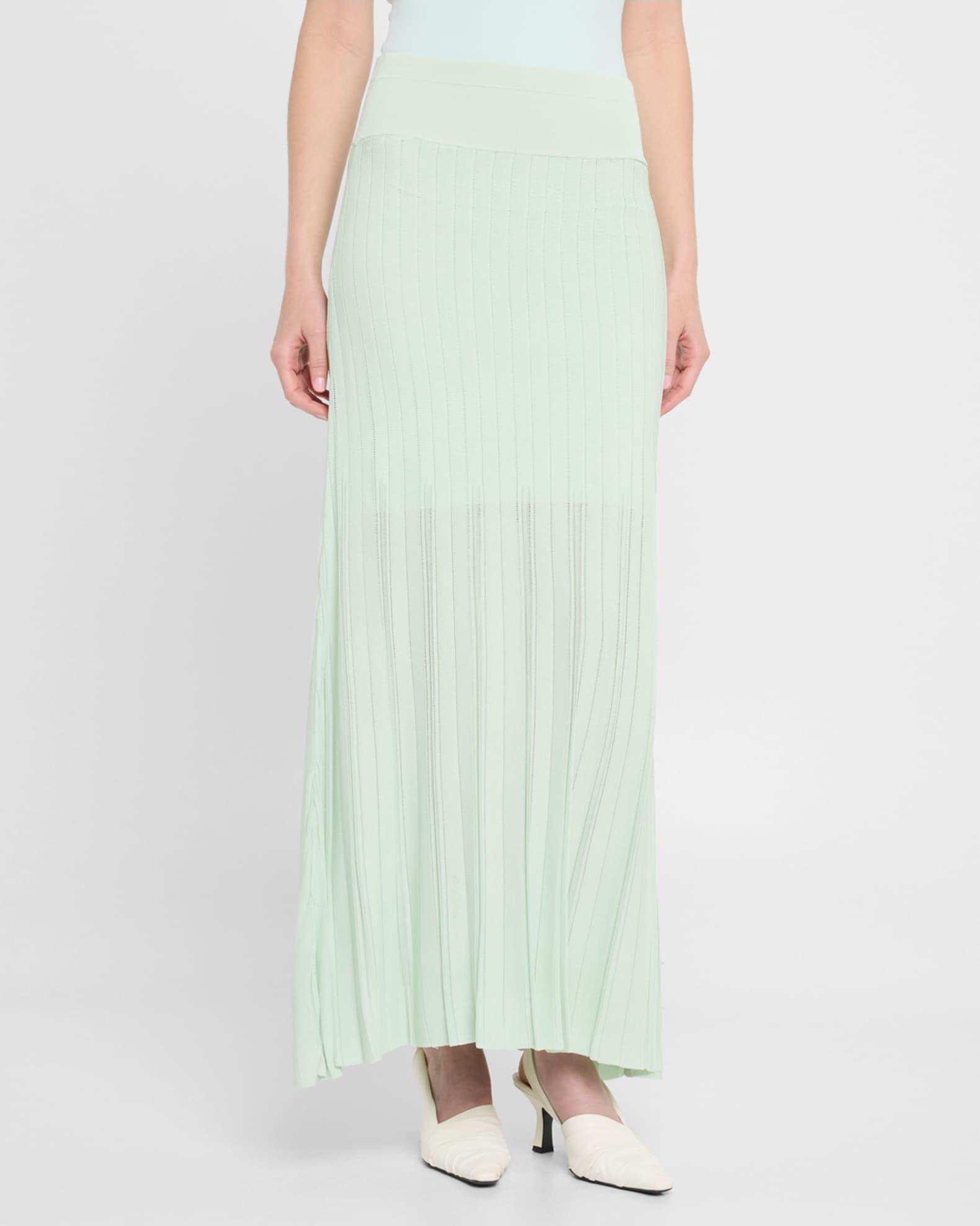 Variegated Pleated Midi Skirt Product Image