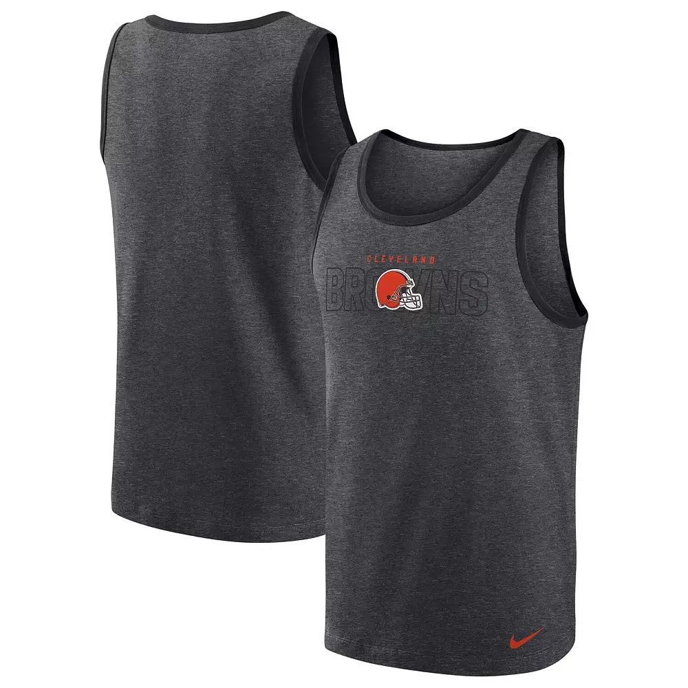 Men's Nike Heathered Charcoal Cleveland Browns Tri-Blend Tank Top,  Product Image