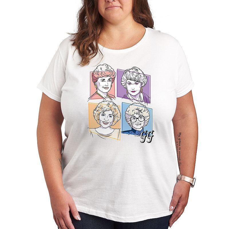 Plus Golden Girls Grid Graphic Tee, Women's, Size: 3XL, White Product Image