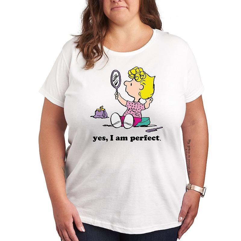 Plus Peanuts Yes I Am Perfect Sally Graphic Tee, Women's, Size: 4XL, White Product Image