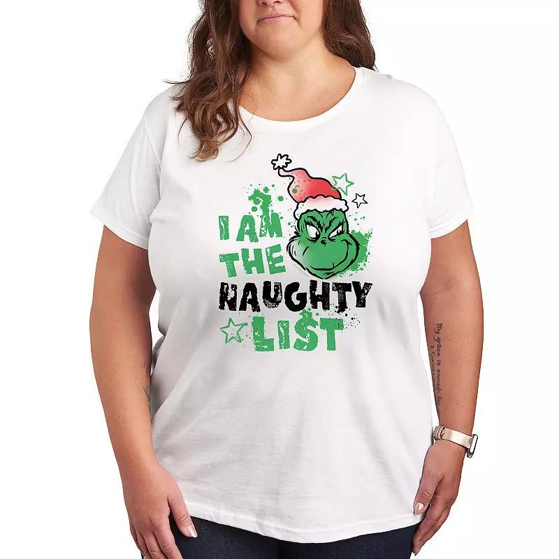 Plus Dr. Seuss The Grinch Naughty List Graphic Tee, Womens Product Image