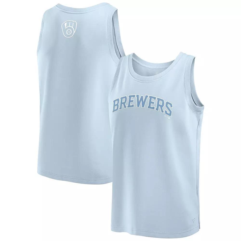 Men's Fanatics Light Blue Milwaukee Brewers Elements Tank Top,  Product Image