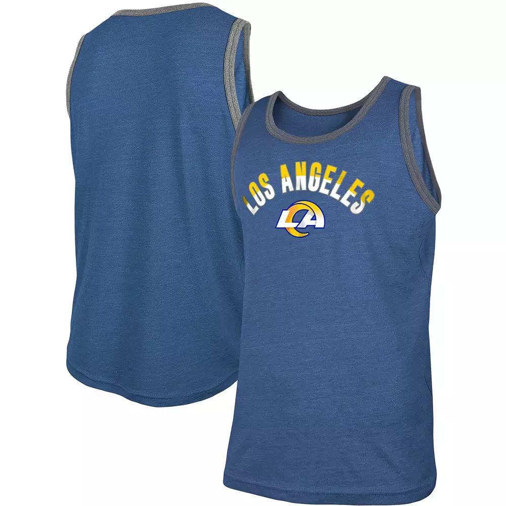 Mens New Era Heathered Royal Los Angeles Rams Ringer Tri-Blend Tank Top Product Image