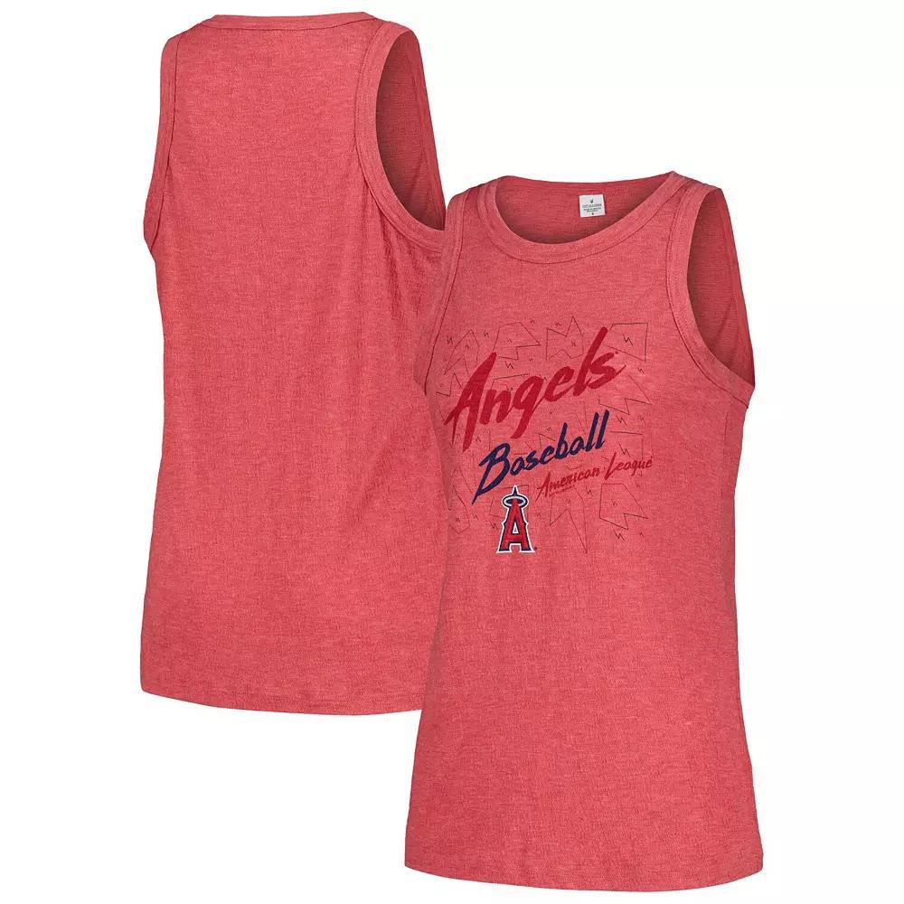 Women's Soft as a Grape Red Los Angeles Angels Gauze High Neck Tank Top, Size: 2XL Product Image