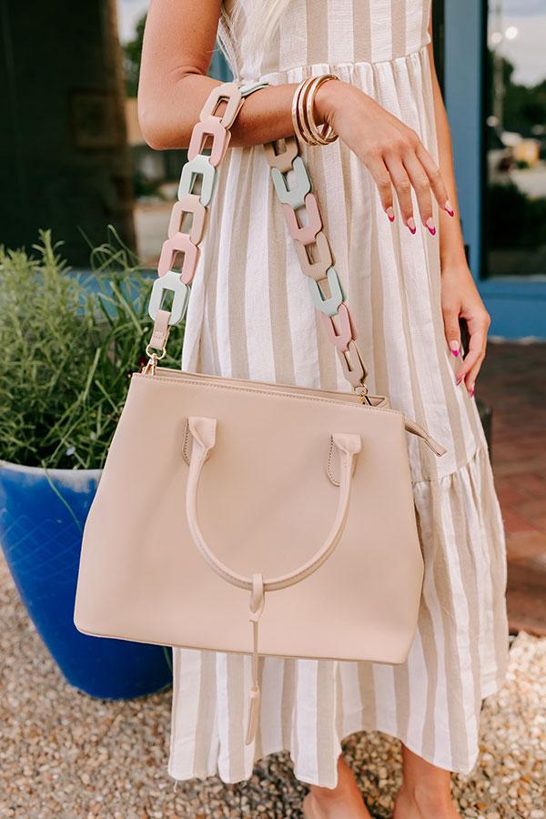 Uptown Cafe Faux Leather Tote in Iced Latte Product Image