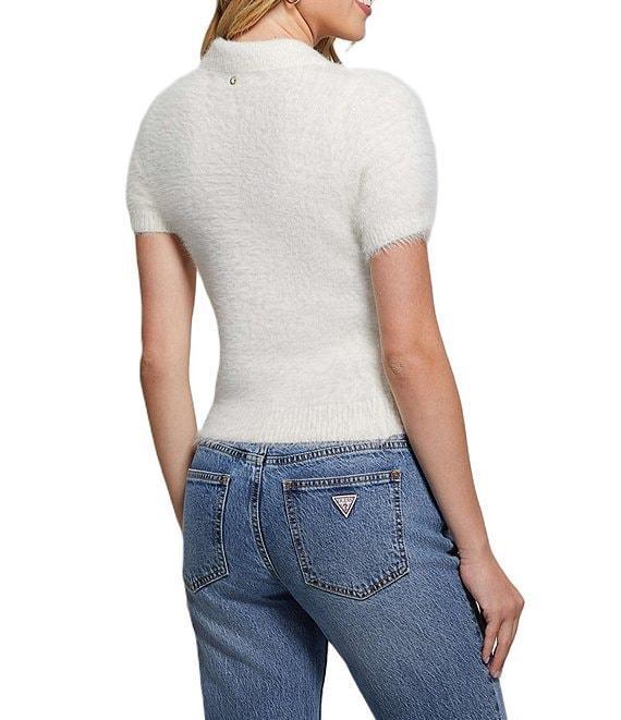 Guess Coraline Polo Short Sleeve Eyelash Sweater Product Image