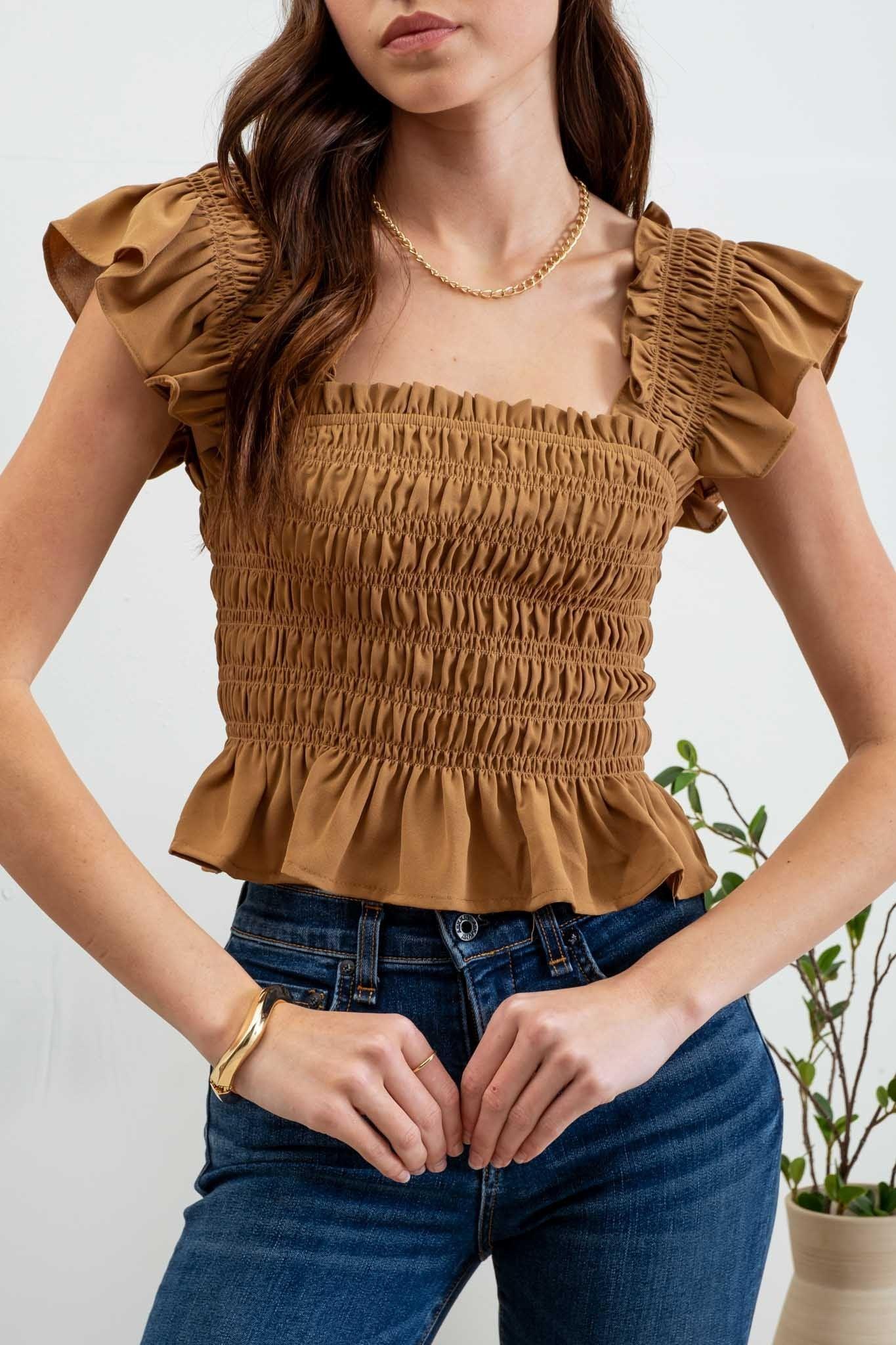 Square Neck Ruffle Top Product Image