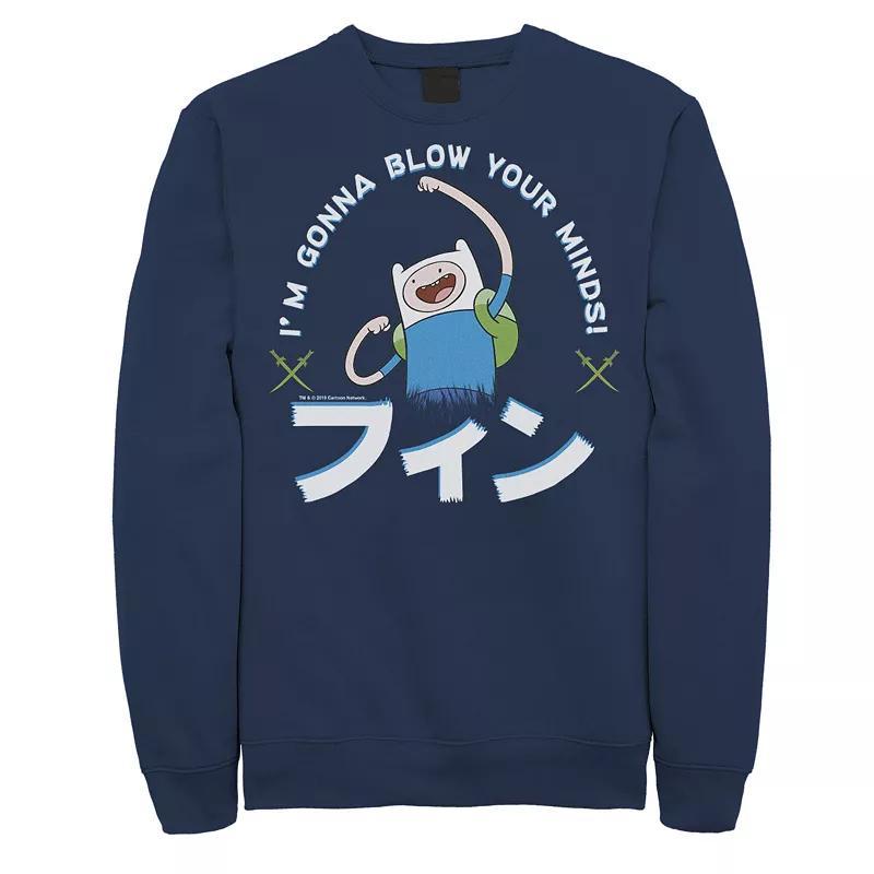 Mens Adventure Time Finn Im Gonna Blow Your Minds Kanji Portrait Sweatshirt Product Image