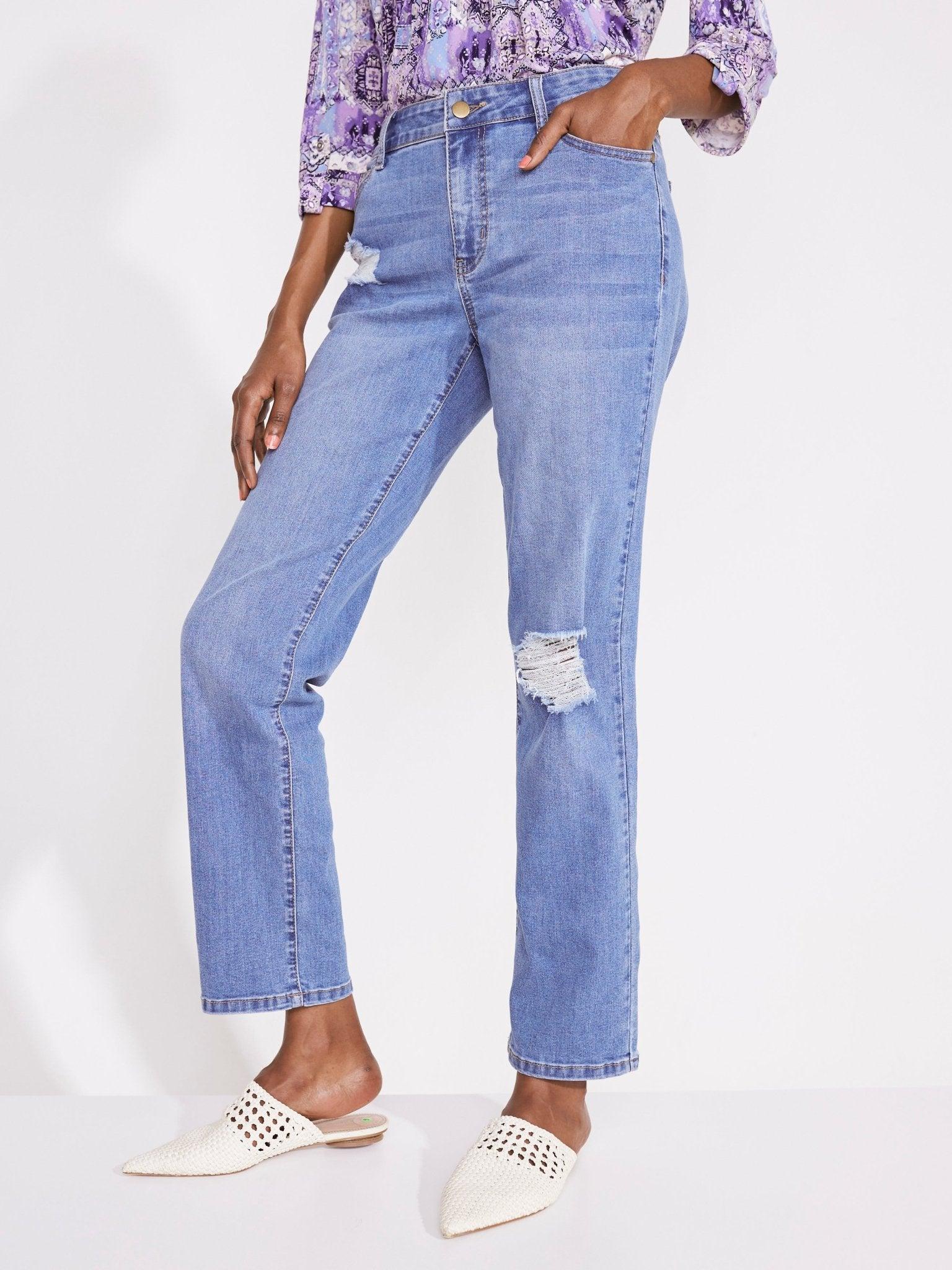 Westport Signature Straight Leg Jeans with Destruction Product Image