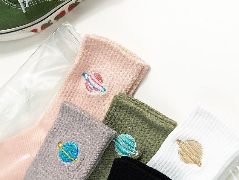 Planet Embroidered Socks Product Image