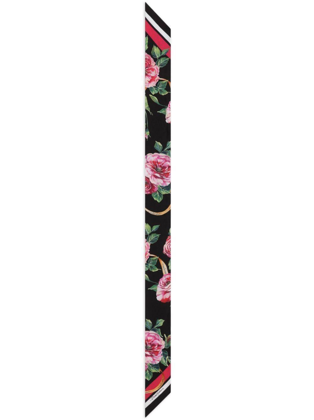 DOLCE & GABBANA Floral-print Silk Twill Headscarf In Multi Product Image