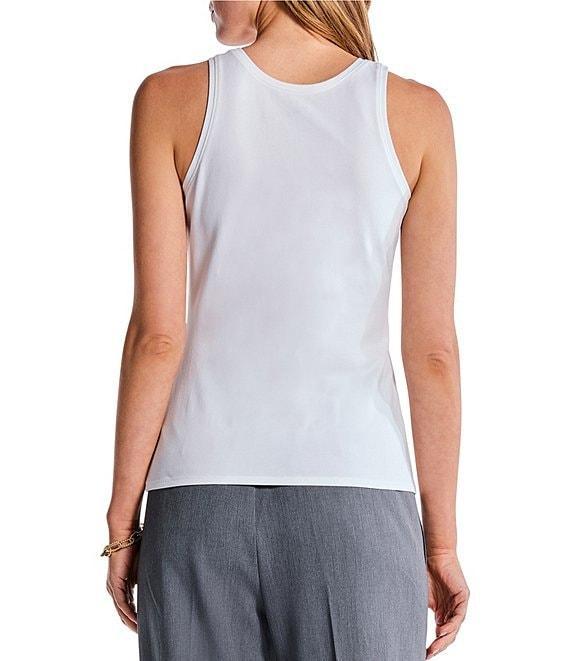 NIC + ZOE Perfect Stretch Cotton Crew Neck Sleeveless Fitted Tank Product Image