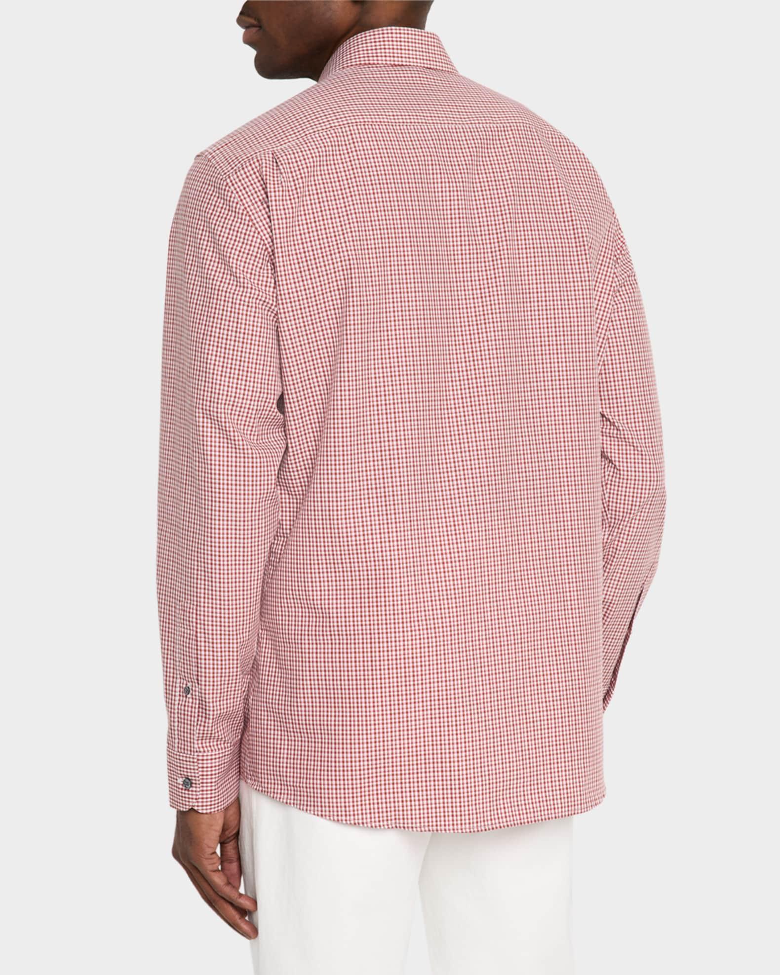 Men's Cotton Check Casual Button-Down Shirt Product Image