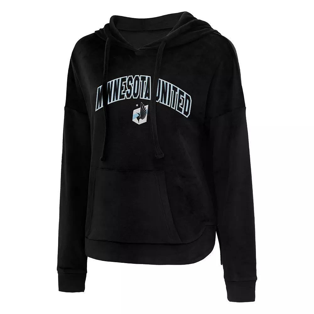 Women's Concepts Sport Black Minnesota United FC Intermission Velour Pullover Hoodie, Size: Small, Mfc Black Product Image