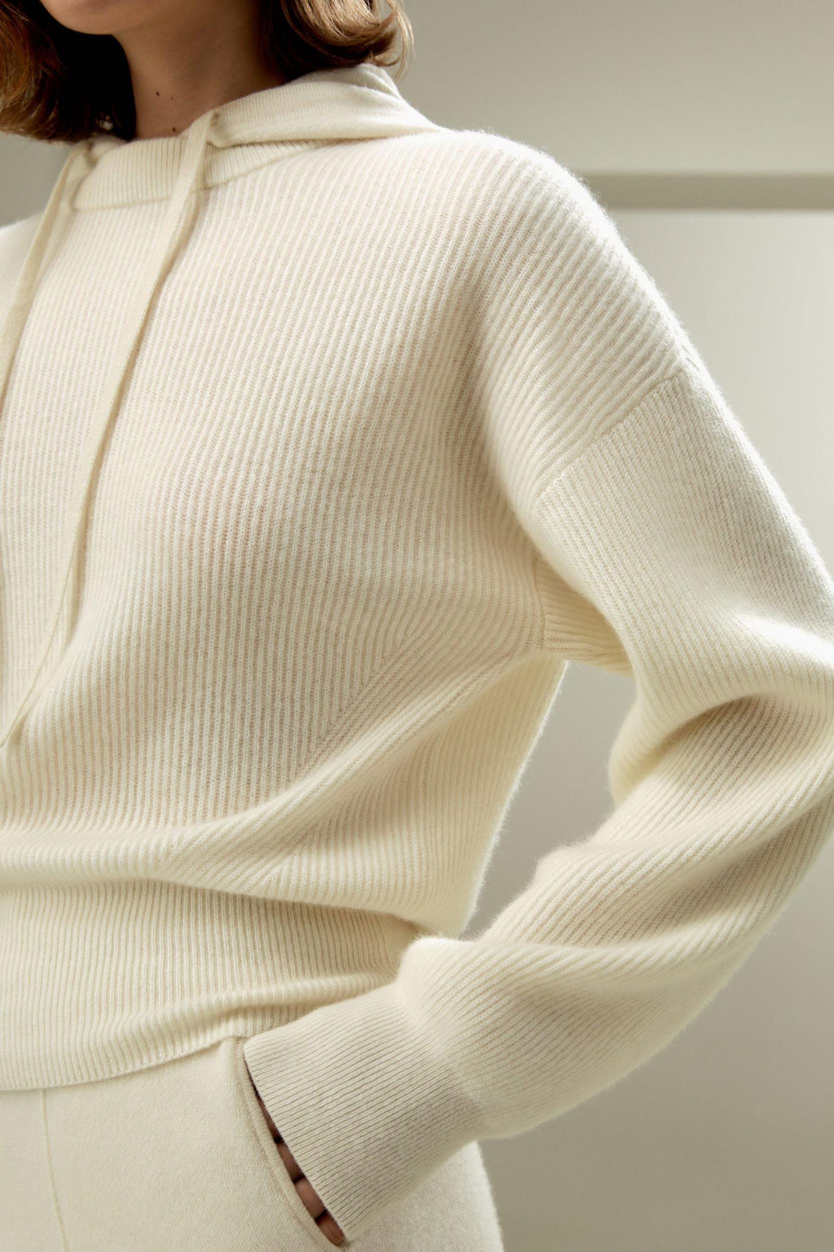 LILYSILK Women Cashmere Sweatshirt Womens - White 100% Cashmere - Comfort Round Neck Sweater XL Product Image