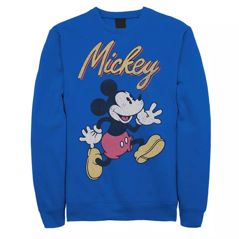 Men's Disney's Mickey And Friends Mickey Classic Run Portrait Sweatshirt, Size: Medium, Royal Product Image