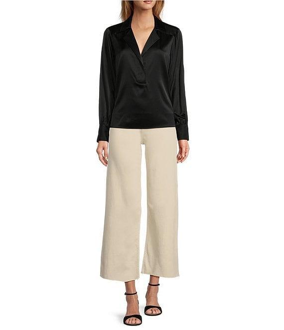 Antonio Melani Alexandra Wide Leg Raw Hem Twill Chino Pants Product Image
