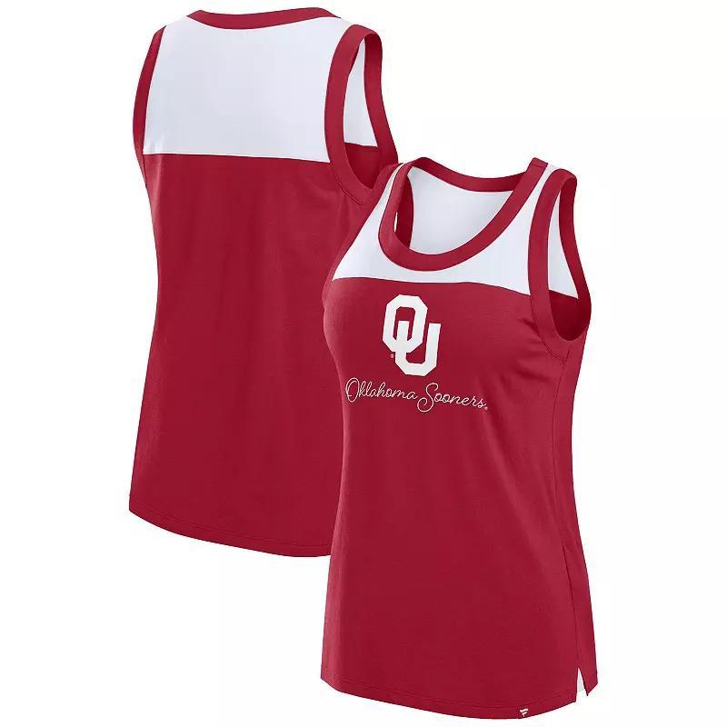 Women's Fanatics Crimson Oklahoma Sooners Crosley Colorblock Tank Top, Size: Medium, Red Product Image